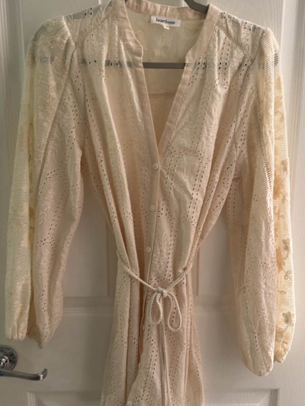 Heartloom Cream Eyelet Crochet Button-Front dress/Swim Coverup